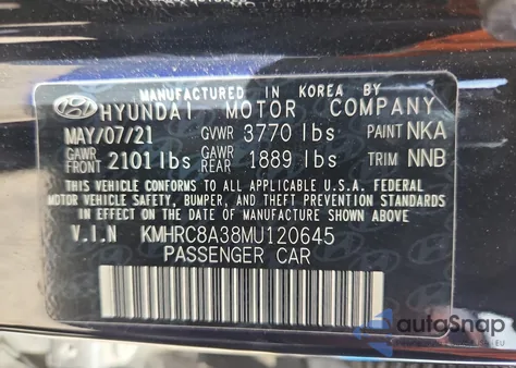 2021 Hyundai Venue Sel из США, поврежденный, VIN KMHRC8A38MU120645